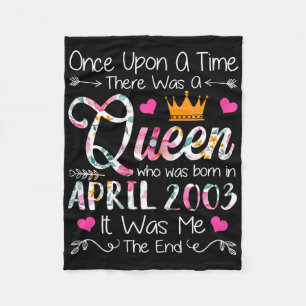 22 Years Old Birthday Girl 22 Birthday Queen April Fleece Blanket