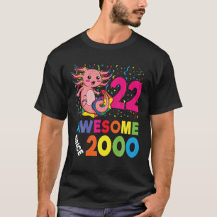 22 Years Old Girl Kawaii Axolotl Birthday Party T-Shirt