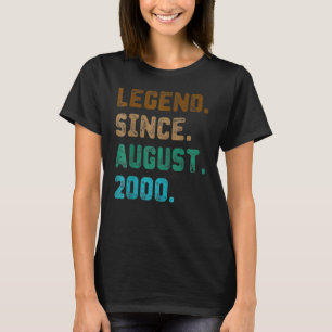 22 Years Old Legend Since August 2000 22th Birthd T-Shirt