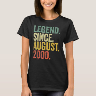 22 Years Old Legend Since August 2000 22th Birthd T-Shirt