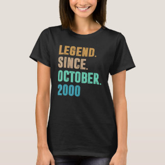 22 Years Old Legend Since October 2000 22nd Birth T-Shirt