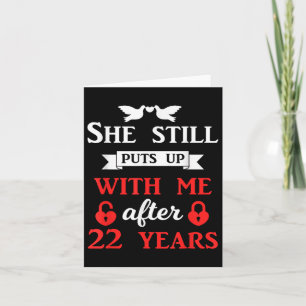 22 Years Wedding Anniversary Family Husband Wife M Card