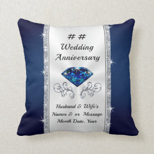 22nd, 16th, 65th or 2nd Wedding Anniversary Gift Cushion