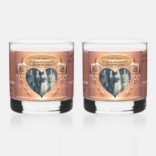 22nd/7th Copper(Colour) Anniversary Drinkware Set Whiskey Glass