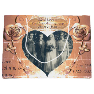 22nd/7th Wedding Anniversary Copper +PhotoGift Bag