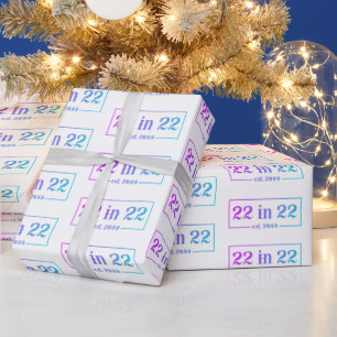 22nd Birthday 22 IN 22 est 2000 Gradient Wrapping Paper
