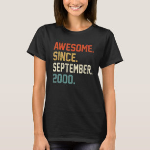 22nd Birthday 22 Year Old Awesome Since September T-Shirt