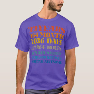 22nd Birthday 22 Years of Being Awesome Tshirt Bd