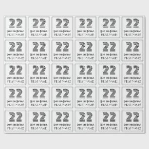 22nd Birthday: Art Deco Inspired Style "22" + Name Wrapping Paper