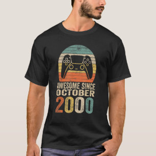 22nd Birthday Boy Gamer Awesome Since October 200 T-Shirt
