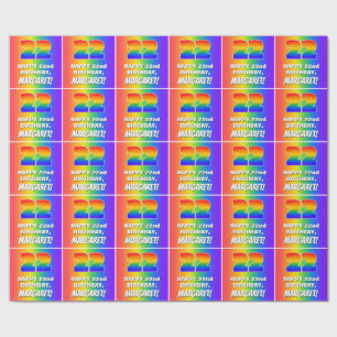 22nd Birthday: Colourful, Fun Rainbow Pattern # 22 Wrapping Paper