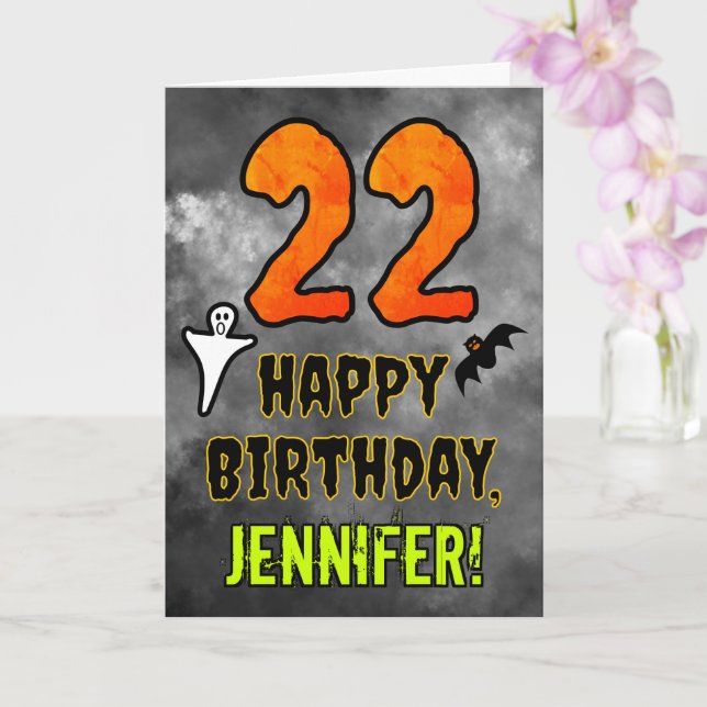 22nd Birthday: Eerie Halloween Theme + Custom Name Card (Orchid)