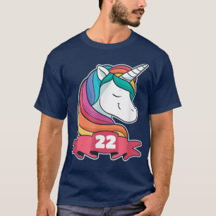22nd Birthday for Girls theme Unicorn Girl T-Shirt