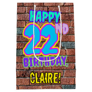 22nd Birthday: Fun, Urban Graffiti Inspired Look Medium Gift Bag