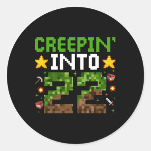 22nd Birthday Gamer Pixel Creepin’ Into 22 Video G Classic Round Sticker