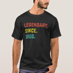 22Nd Birthday Gift Vintage Legendary Since 2000 22 T-Shirt