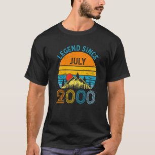 22nd Birthday Legend Since July 2000 Vintage 22 Ye T-Shirt