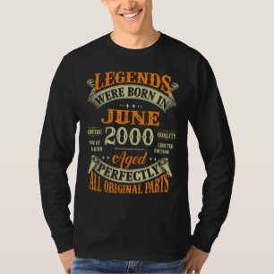 22nd Birthday Legends Born In June 2000 22 Years T-Shirt