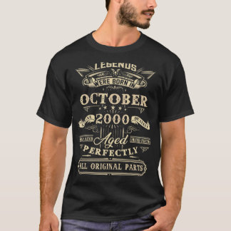 22nd Birthday  Legends Born In October 2000 22 Yrs T-Shirt
