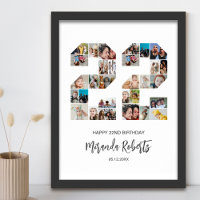 22nd Birthday Number 22 Custom Photo Collage