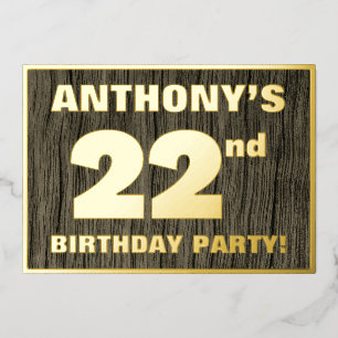 22nd Birthday Party: Bold, Faux Wood Grain Pattern