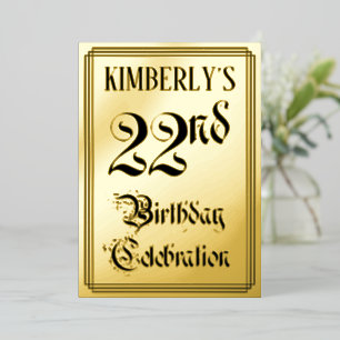 22nd Birthday Party — Elegant Script + Custom Name