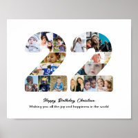 22nd Birthday Party Number 22 Photo Collage
