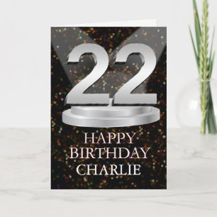 22nd Birthday Spotlights Add A Name Card