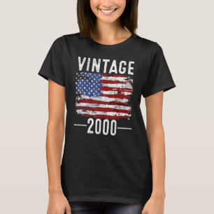 22nd Birthday Usa Flag Vintage American Flag 2000 T-Shirt