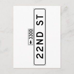 22nd St., San Francisco Street Sign Postcard