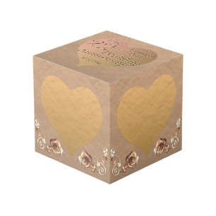 22nd Wedding Anniversary Coppery Cube