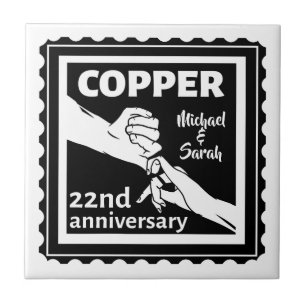 22nd wedding anniversary holding hands ceramic tile