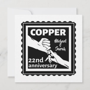 22nd wedding anniversary holding hands invitation
