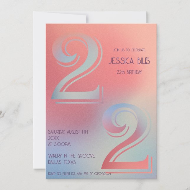 22th birthday invitation (Front)