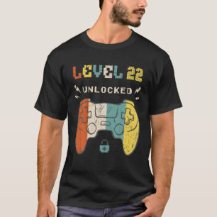 22Th Birthday Vintage Level 22 Unlocked-Video Game T-Shirt
