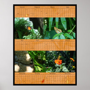 22x28 Butterfly Calendar Poster