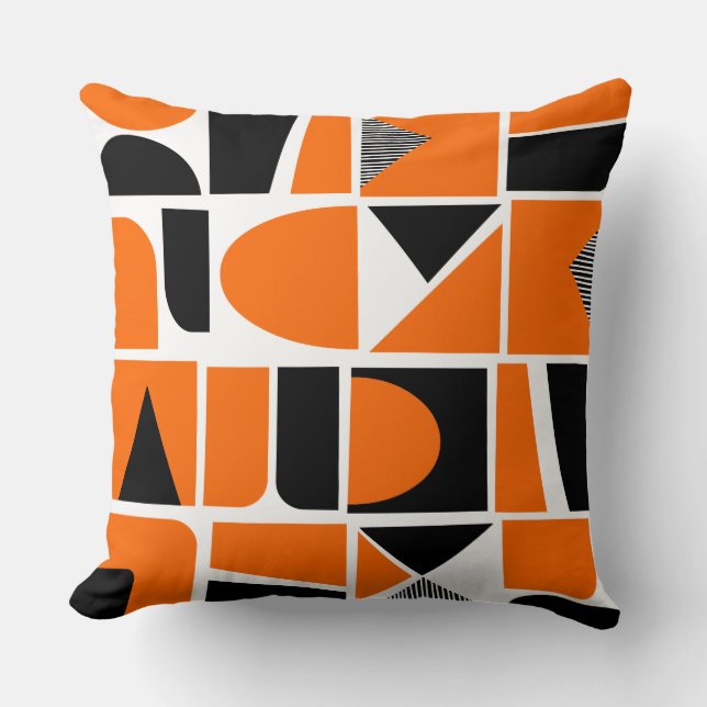 230616 - Orange and Black. Cushion (Front)