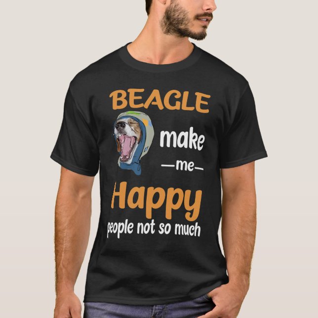 232 Beagle Make Me Happy T-Shirt (Front)