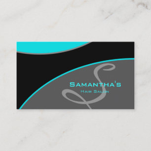 232 Bold Salon Spa Business turquoise blue grey 2 Card