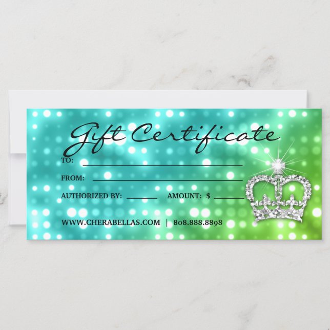 232 Christmas Gift Certificate Salon Lights Crown (Front)