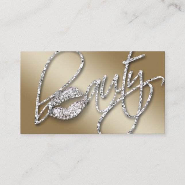 232 Cosmetologist Business Beauty Text Gold Ice Card (Front)