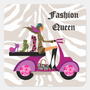232 Fashion Stickers Scooter Woman Shoes Zebra