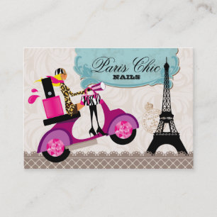 232 Nail Salon Scooter Paris Eiffel Tower Business Card