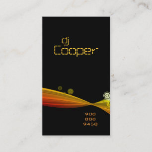 232 Retro Wave Business Black Red Yellow Orange Business Card