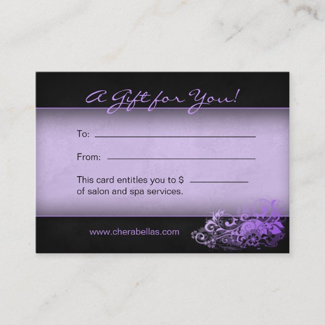 232 Salon Gift Card Spa Floral purple (Front)
