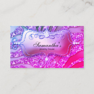 232 Sparkle Jewellery Business Zebra Gold Pink Card