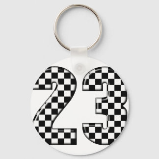 23 auto racing number key ring