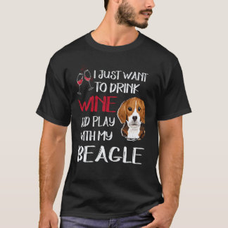 23 Drink Wine And Play With My Beagle T-Shirt