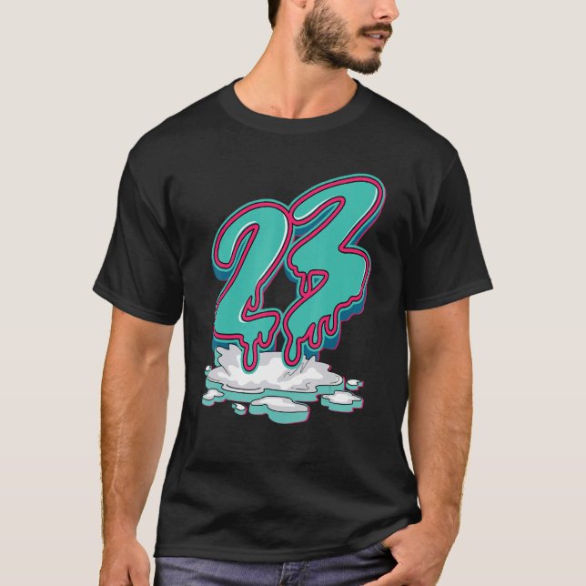 23 Dripping Aurora Green 13s Unisex Matching T-Shirt (Front)