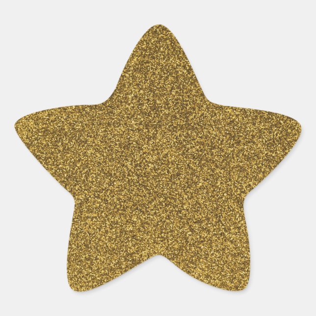 23 Gold Glitter Print Sparkles Star Sticker (Front)